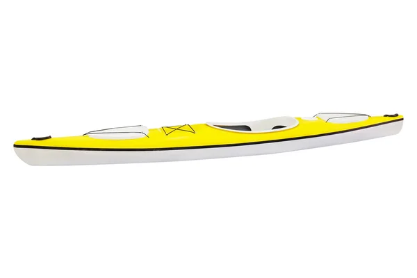 Yellow kayak on white — Stock Photo, Image