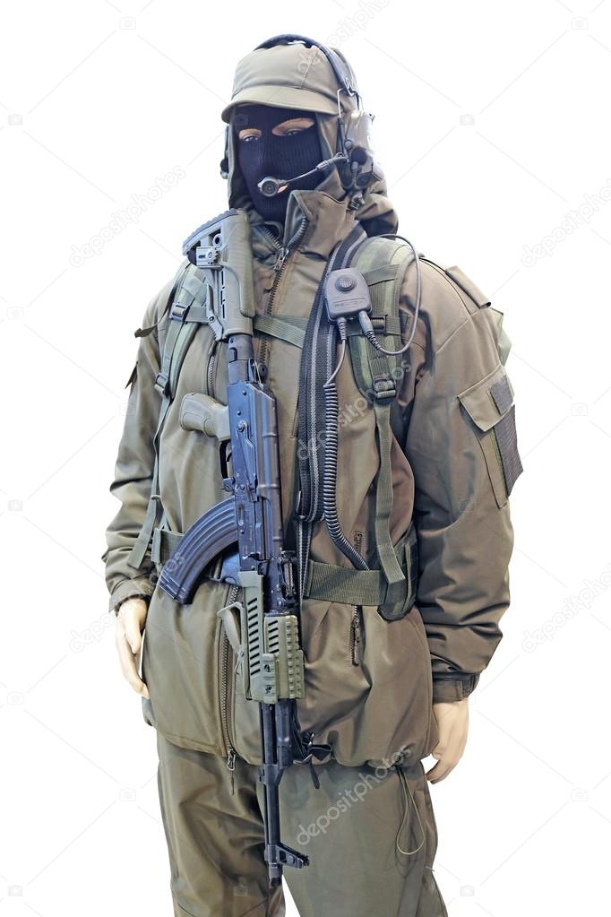Atirador Furtivo Camuflado No Terno Do Ghillie Foto de Stock