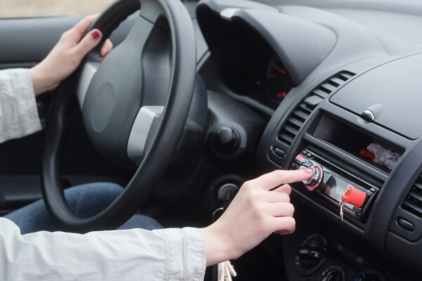 Woman driver in car