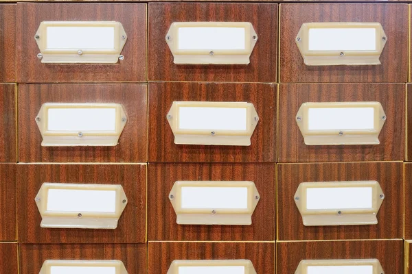Drawers with catalog cards in library — Stock Photo, Image