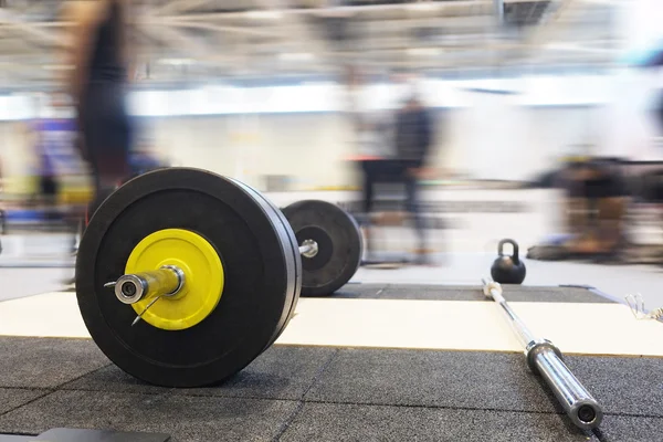 Barbell plates in gym — Stock Photo, Image