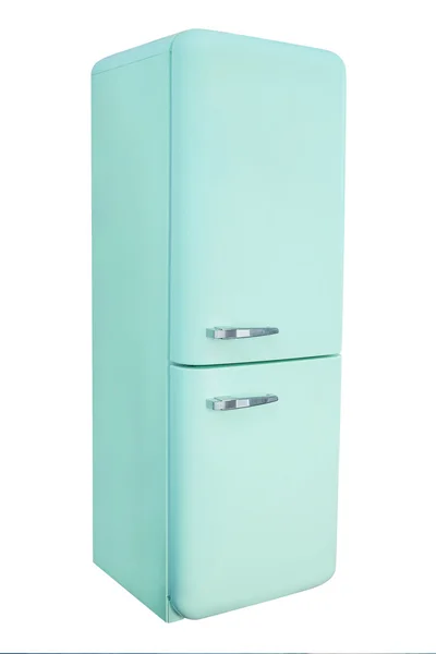 Retro refrigerador azul — Fotografia de Stock