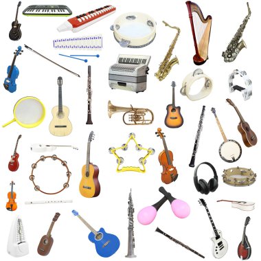 Different music instruments clipart
