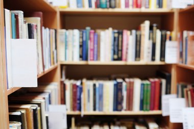 Kütüphane kitap rafları ile