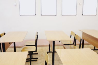 bir boş okul sınıfının iç