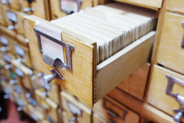 Library catalog with cards — Stock Photo, Image