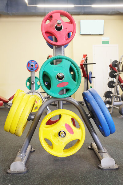 Fitness equipments in gym