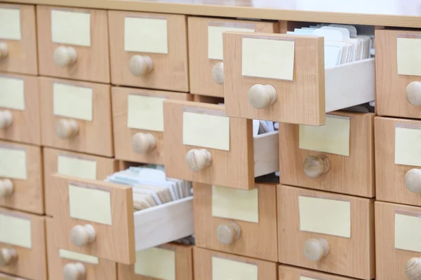 Library catalog with cards — Stock Photo, Image