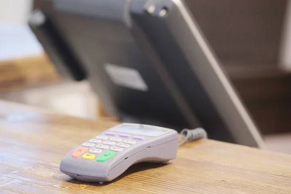 Plastic card reader on  counter — Stock Photo, Image