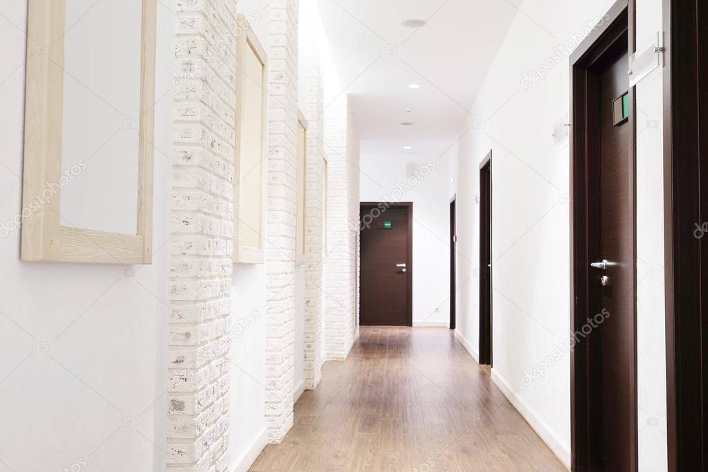 Interior of a hotel corridor