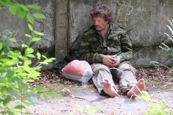 Beggar man outdoor — Stock fotografie