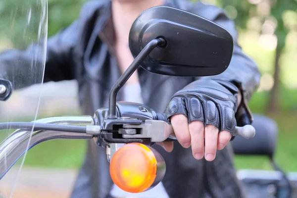 Bild eines Motorradfahrers — Stockfoto