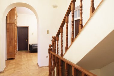 Merdiven ile bir odası iç dekorasyon