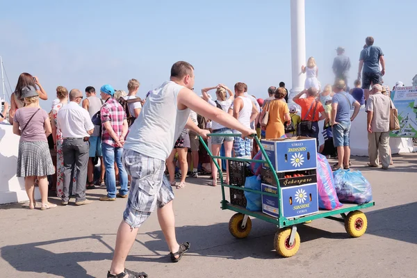 Obywateli podczas dnia floty w Sewastopolu — Zdjęcie stockowe