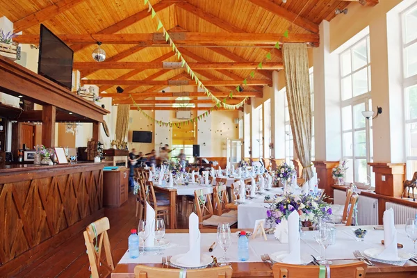 Cafe interior with the served tables — Stock Photo, Image