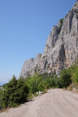 Bir dağ yolu görüntü ile manzara
