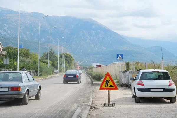 Road works in Tivat — Stock Photo, Image