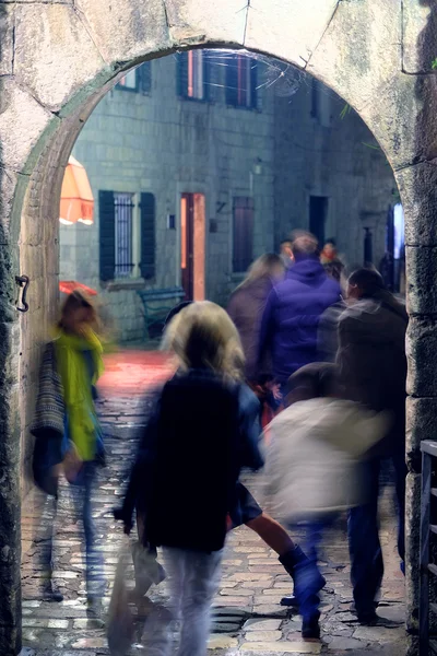 stock image Crowd in an old town