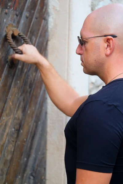 Portrait of a bald headed man — Stock Photo, Image