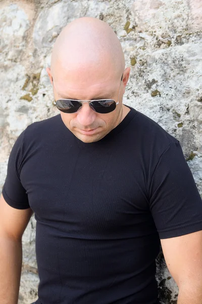 Portrait of a bald headed man — Stock Photo, Image