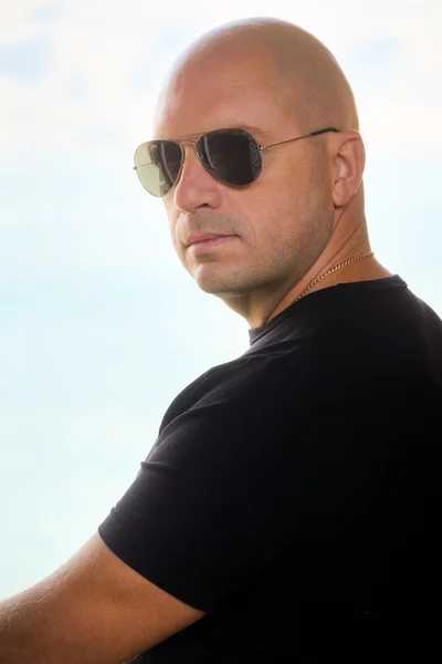 Portrait of a bald headed man — Stock Photo, Image