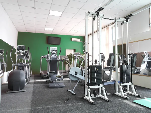 Gym apparatus in a gym hall Stock Photo