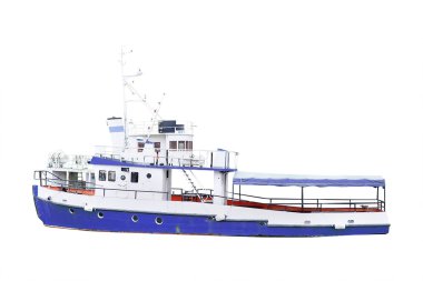 Beyaz arka plan altında izole tekne