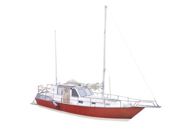 Beyaz arka plan altında izole tekne