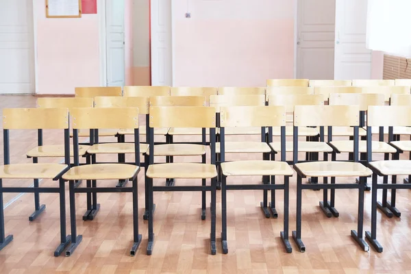 Chairs in the school hall