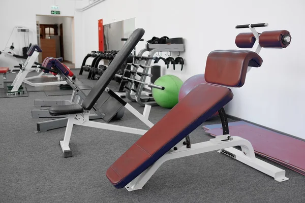 Gym equipment in a fitness hall — Stock Photo, Image