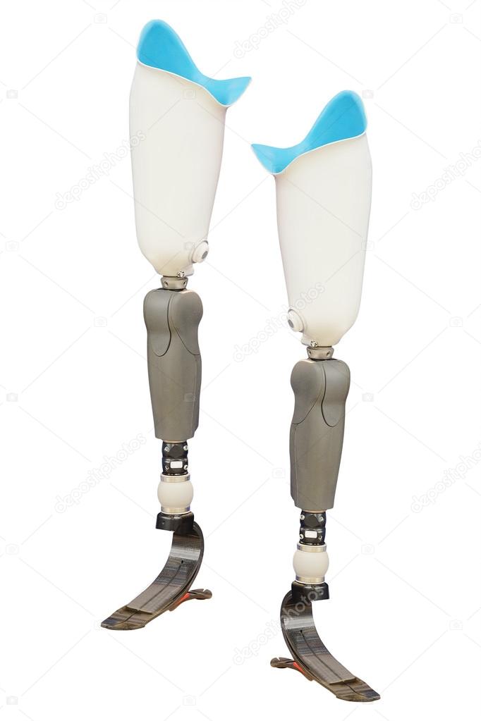 Artificial limb under the white background