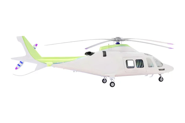 Helicóptero sob o fundo branco — Fotografia de Stock
