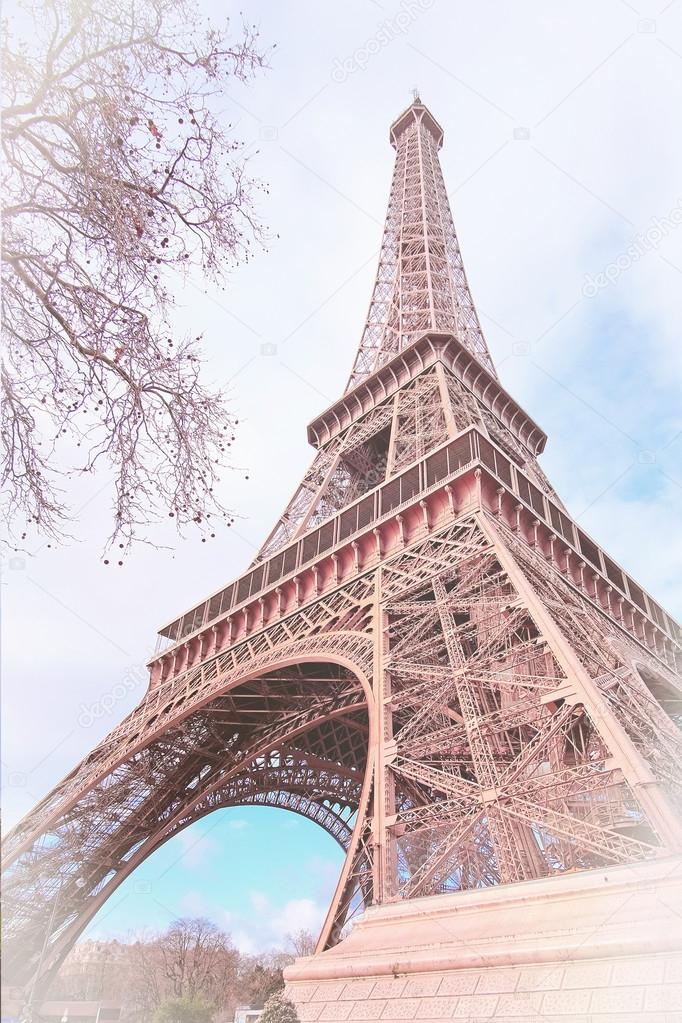 Paris, France, February 8, 2016: Eiffel tower, Paris, France - one of the simbols of this city