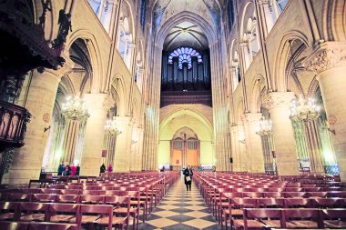 interior of Notre Dame de Paris clipart