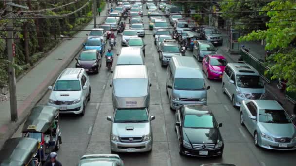 Car traffic jam on the highway — Stock Video