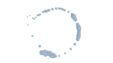 Beyaz su beyaz arkaplanı düşürür. 3B görüntüleme