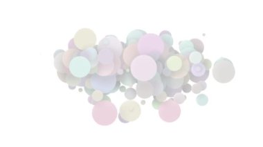 Boyutlarını değiştiren daireleri olan, birbirleriyle çakışan basit soyut düz bir arkaplan. Minimalist tasarım.