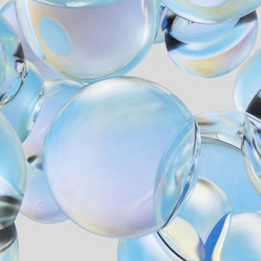 Güzel su damlalarının arka planı. 3B görüntüleme