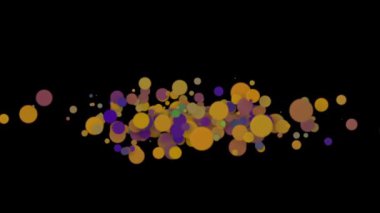 Boyutlarını değiştiren daireleri olan, birbirleriyle çakışan basit soyut düz bir arkaplan. Minimalist tasarım.