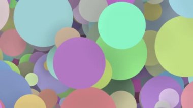 Boyutlarını değiştiren daireleri olan, birbirleriyle çakışan basit soyut düz bir arkaplan. Minimalist tasarım.