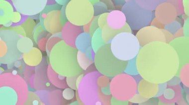 Boyutlarını değiştiren daireleri olan, birbirleriyle çakışan basit soyut düz bir arkaplan. Minimalist tasarım.