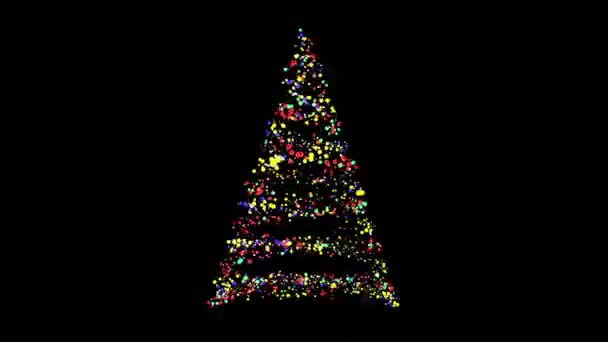 Χρυσό λαμπερό φως ίχνος σπιράλ. Χρυσή μαγεία στροβίλισμα Χριστουγεννιάτικο δέντρο αστραφτερό λάμπει σε μαύρο φόντο — Αρχείο Βίντεο