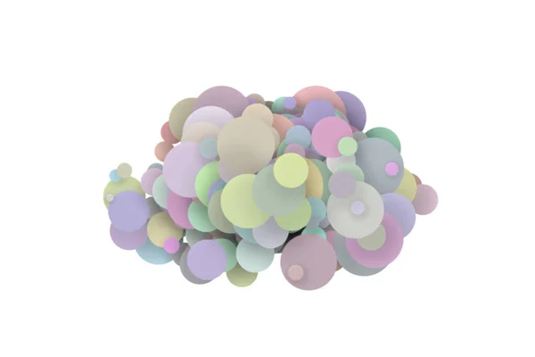 Bolas decorativas multicolores. Ilustración o representación en 3D abstracta — Foto de Stock