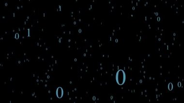 İkili kod veri dijital teknolojisi ve birbirine bağlı sinirsel ağ. Dijital teknoloji üzerine ikili kod işleme.