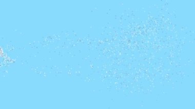 Mavi bir arkaplanda kaotik olarak uçan ışık parçacıkları
