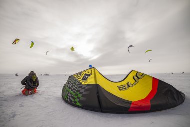 Snowkiting maraton Zhigulevskoye deniz 2015 için Rusya Yarışması