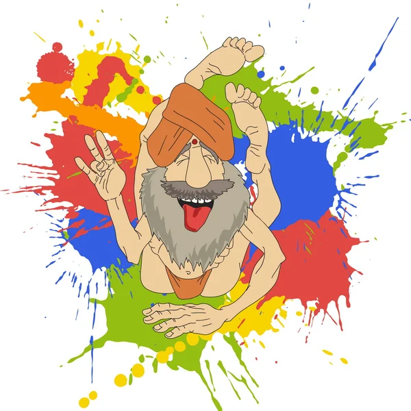 Yogi indiano divertente — Vettoriale Stock