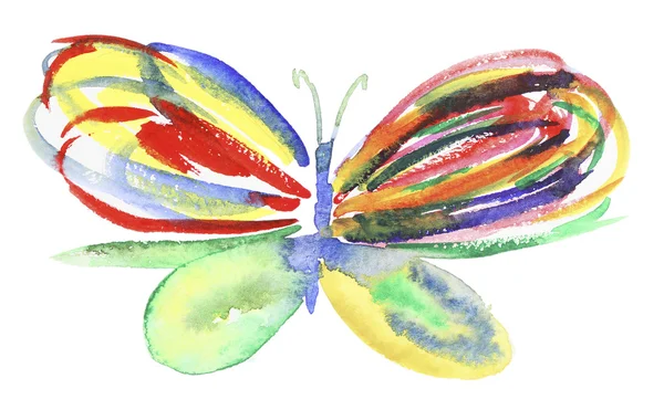 Abstract Watercolor hand drawn butterfly — Stock Photo, Image