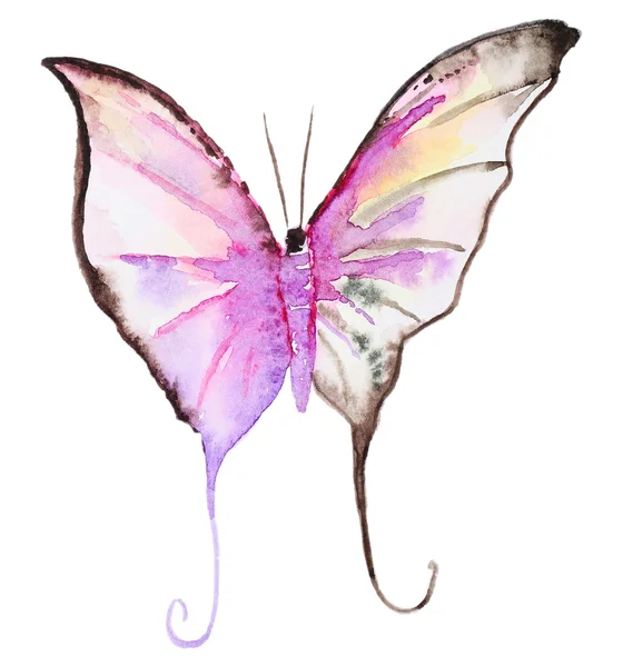 Abstract Watercolor hand drawn butterfly — Stock Photo, Image