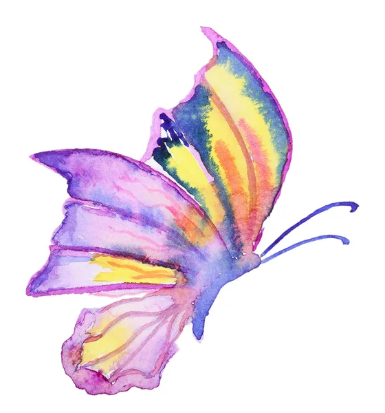 Abstract Watercolor hand drawn butterfly — Stock Photo, Image